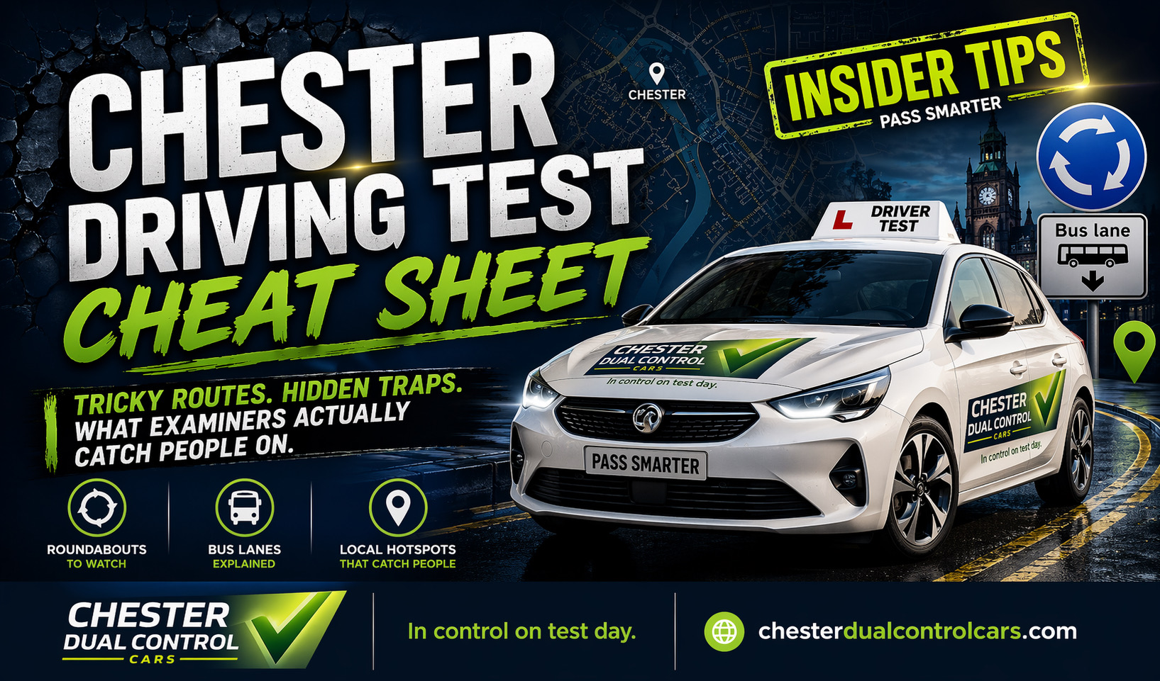 Chester Driving Test Cheat Sheet | Chester Dual Control Cars